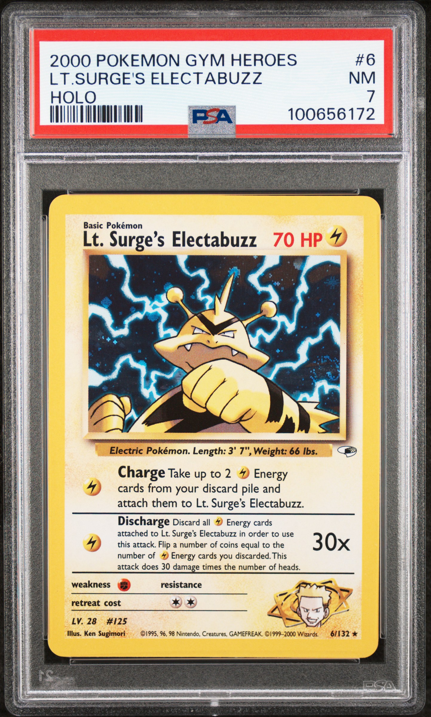 2000 #6 LT. Surge's Electabuzz PSA 7 Gym Heroes