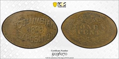 1893 Elongated M&D-1c Columbian Expo MS63BN