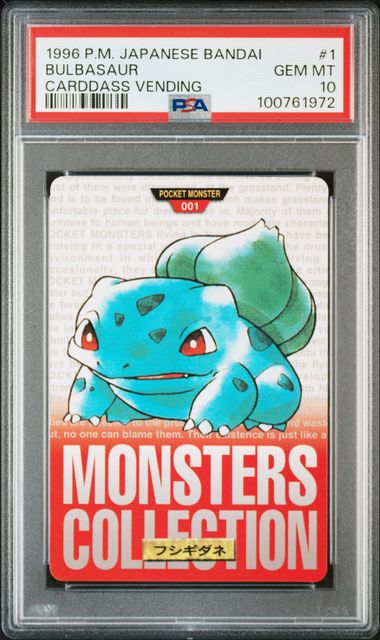 Bulbasaur card PSA 10, cert 100761972