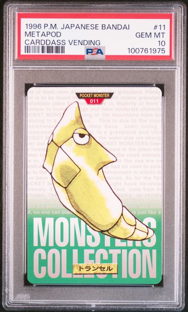 Metapod card PSA 10, cert 100761975