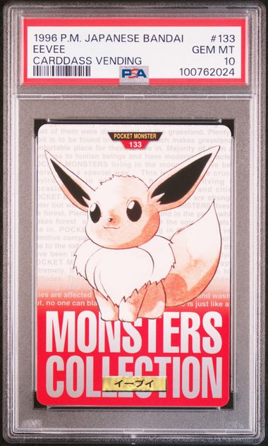 Eevee card PSA 10, cert 100762024
