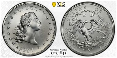 2024 Medal Flowing Hair Ag 230th Anniversary First Strike MS70