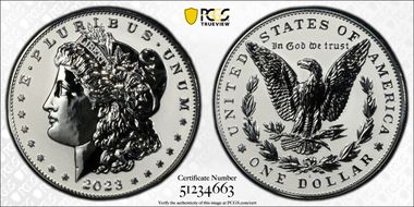 2023-S $1 Morgan Dollar Rev PR Two-Coin Reverse Proof Set PR66