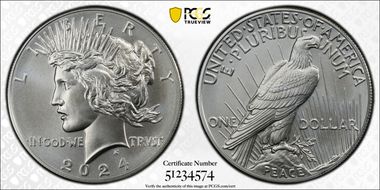 2024 $1 Peace Dollar First Strike MS70