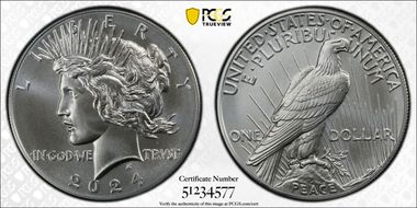 2024 $1 Peace Dollar First Strike MS70