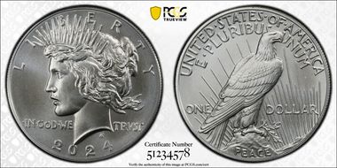 2024 $1 Peace Dollar First Strike MS70