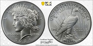 2024 $1 Peace Dollar First Strike MS70