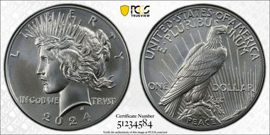 2024 $1 Peace Dollar First Strike MS70