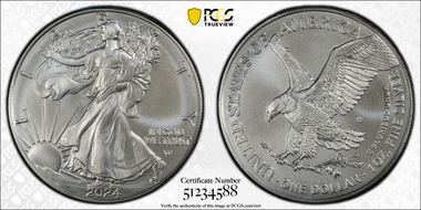 2024-W $1 Burnished Silver Eagle First Strike SP69