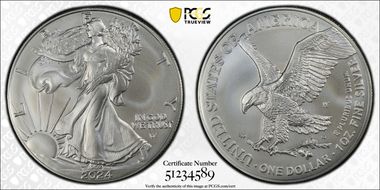 2024-W $1 Burnished Silver Eagle First Strike SP70