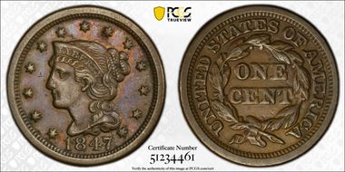 1847 1C Newcomb 13 AU50BN
