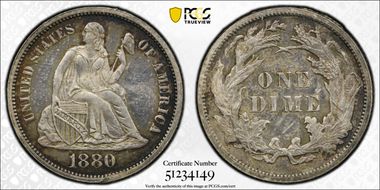 1880 10C PR62