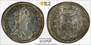 1745 3 Kr KM-1691 Vienna MS63