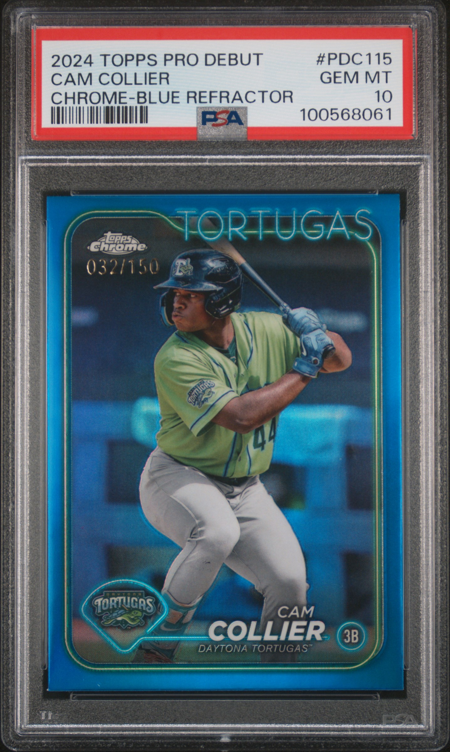 2024 Topps Pro Debut Cam Collier #Pdc115 (Chrome-Blue Refractor) Gem Mt 10 front
