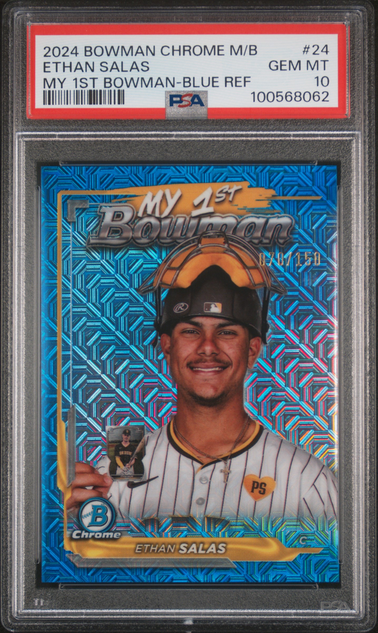2024 Bowman Chrome Mega Box My 1St Bowman Ethan Salas #24 (My 1St Bowman-Blue Ref) Gem Mt 10 front