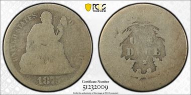 1875-S 10C Mintmark Above Bow FR2