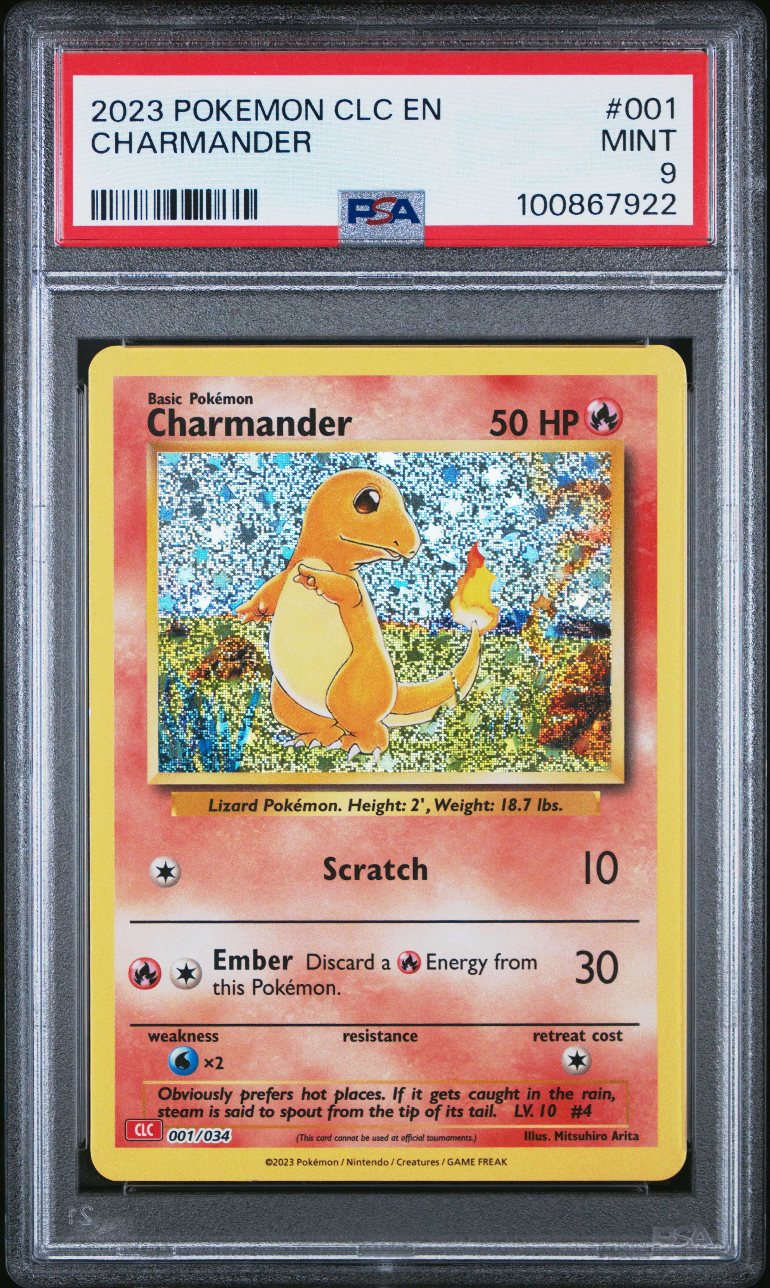 2023 Pokemon Clc-Trading Card Game Classic Charizard & Ho-Oh Ex Deck Charmander #001 Mint 9 front