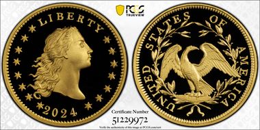 2024 $1 Flowing Hair High Relief Au 230th Anniversary First Strike PR70DCAM