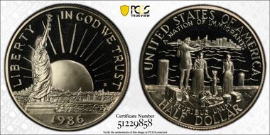 1986-S 50C Statue Of Liberty PR68DCAM