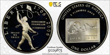 2006-P $1 Franklin-Scientist PR69DCAM