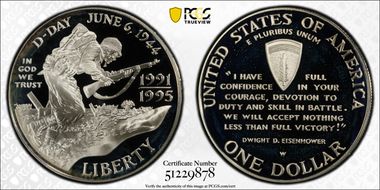 1991-95-W $1 World War II PR69DCAM