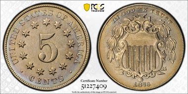 1876 5C AU58