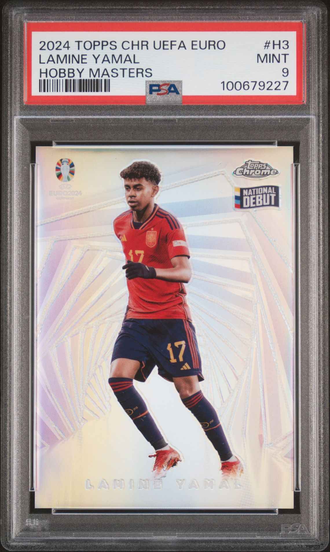 2024 Topps Chrome TOPPS CHROME UEFA EURO HOBBY MASTERS #H3 Lamine Yamal front