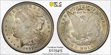 1921 $1 Morgan MS64