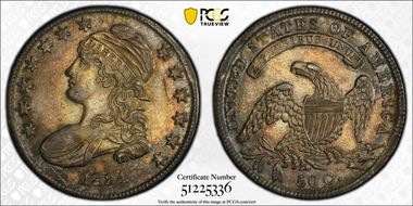 1834 50C Small Date, Small Letters MS62