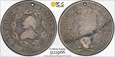 (1800) AR Medal Washington Funeral Skull & Crossbones VF20