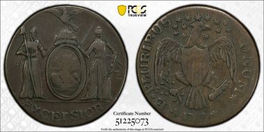 1787 NY 1/2P Excelsior, Eagle Left XF40BN