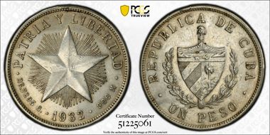 1932 Peso KM-15.2  Ag N1