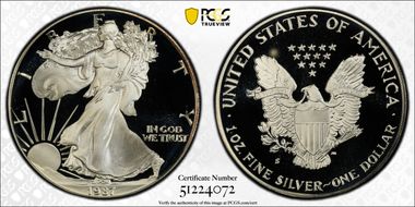 1987-S $1 Silver Eagle PR68DCAM