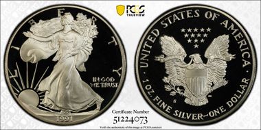 1991-S $1 Silver Eagle PR69DCAM