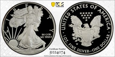 2008-W $1 Silver Eagle PR70DCAM
