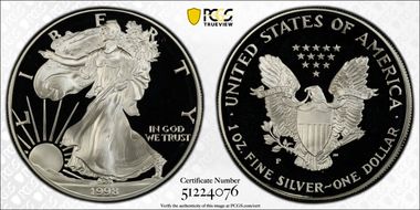 1998-P $1 Silver Eagle PR69DCAM