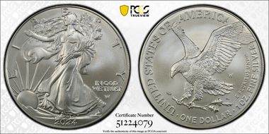 2024-W $1 Burnished Silver Eagle SP70
