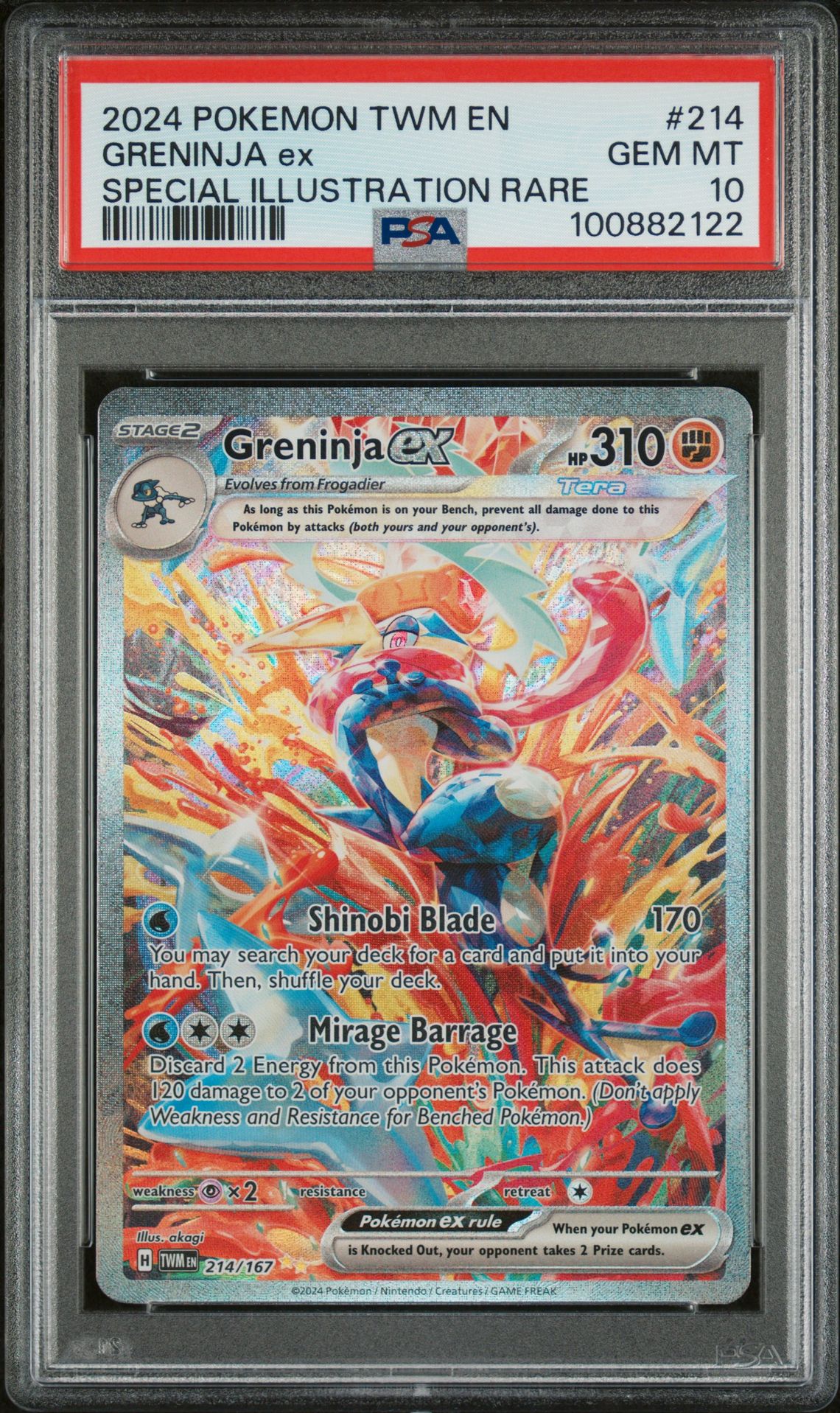 2024 Pokemon POKEMON TWM EN-TWILIGHT MASQUERADE SPECIAL ILLUSTRATION RARE #214 Greninja Ex front
