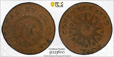 1785 C Nova 1/2P Crosby 3-B, Pointed Rays MS65BN