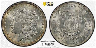 1887 $1 VAM 12, Alligator Eye MS62