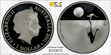 2011 $1 Kangaroo at Sunset Ag F15 Privy PR66DCAM