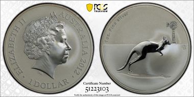 2012 $1 Kangaroo Ag-F15 Privy MS67