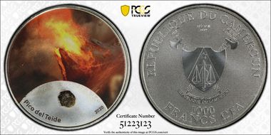 2020 1000 Fr Pico del Teide Colorized MS70