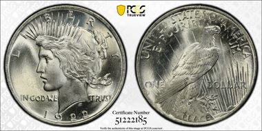 1922 $1 MS66
