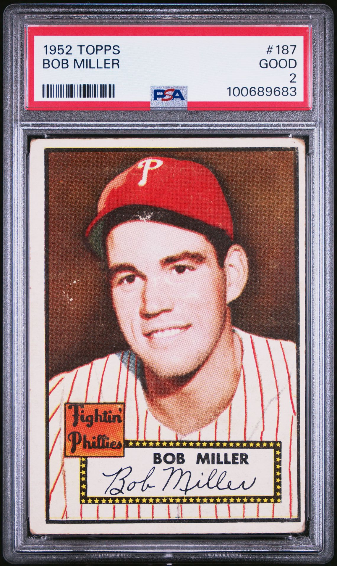 1952 Topps White #187 Bob Miller front
