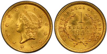 1854 G$1 Type 1 MS65