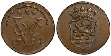 1794 VOC Duit KM-159 AU55BN