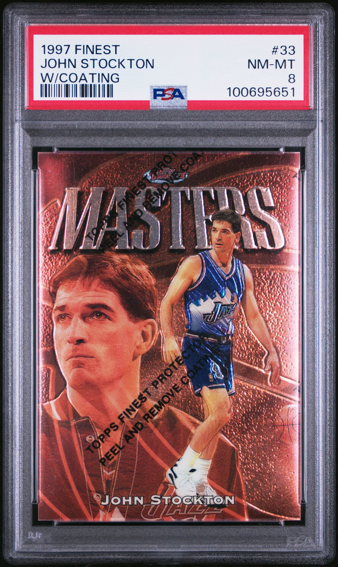 1997 Finest FINEST W/COATING #33 John Stockton front