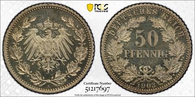 1903-A 50 Pfg J-15 PR65CAM