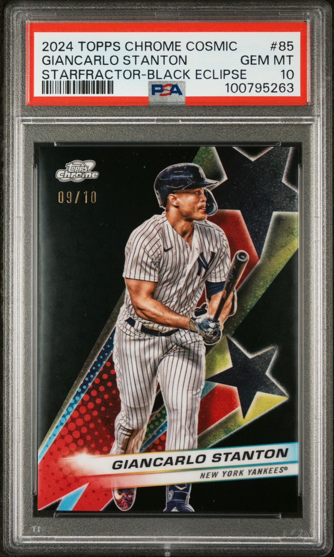 2024 Topps TOPPS COSMIC CHROME STARFRACTOR Black #85 Giancarlo Stanton front